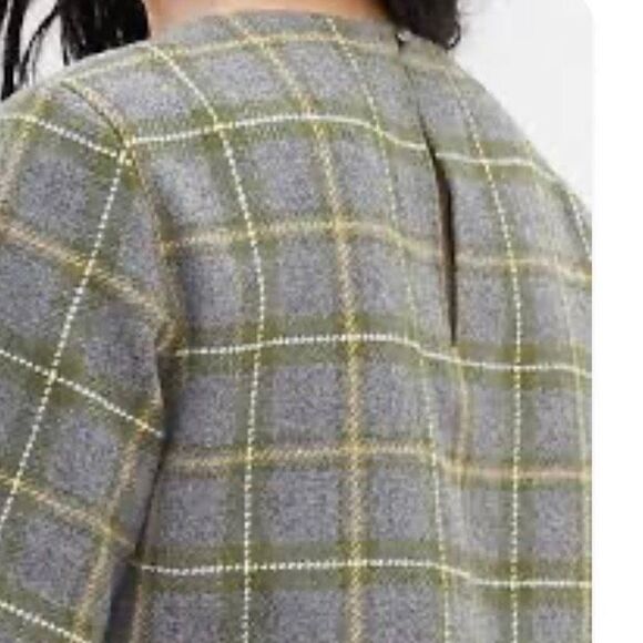 Banana Republic Plaid Lace-Trim Tweed Top size Medium - Picture 9 of 11